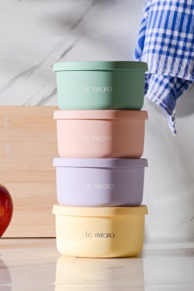 Le murano Pastel Air-Tight Round Silicone Storage Container 400 ml | Purple