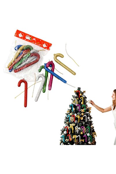 Sofia Store Set 6 Bastoane Acadea 11 cm, din Plastic cu Sclipici Multicolor