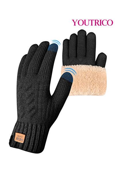 Youtrico Women's&Mem's Winter Gloves-Fleece Lining, Warm Knit-Elastic Cuffs f...