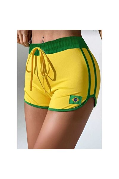 İsra Ayyıldız Moonstar Collection Vintage Brasil Şeritli Biyeli Kısa Şort