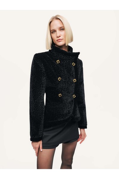 Nocturne Mock Neck Suede Jacket