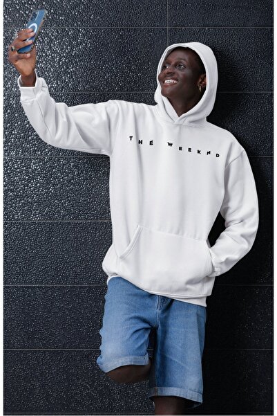 Fuddy Moda Unisex the Weeknd Album Pictures Back Printed Hooded Sweatshirt, Oversized Rapper Themed Hoodie