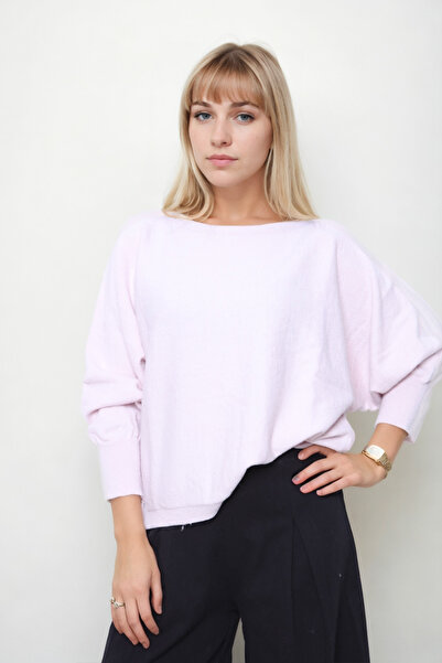 Vitrin Geniş Yaka Yarasa Kol Oversize Triko Bluz