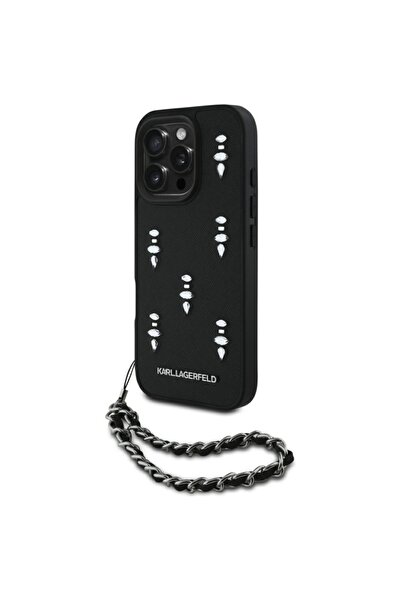 Karl Lagerfeld Carcasă pentru iPhone 16 Pro, Saffiano, Negru