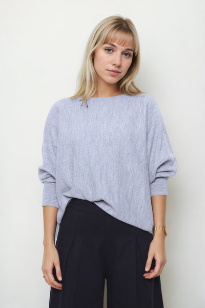 Vitrin Πλεκτή μπλούζα με φαρδύ λαιμόκοψη και μανίκια νυχτερίδας oversized