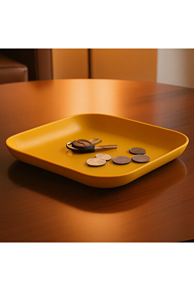 3DAKSESUAR Square Design All-Inclusive Decorative Tray / Bowl Yellow