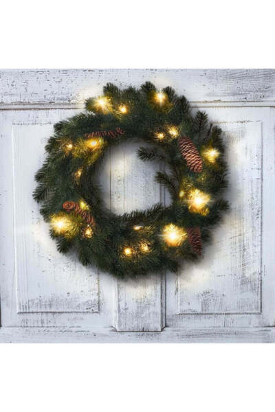 Sofia Store Coroană brad artificial cu LED de Crăciun de exterior si interior...