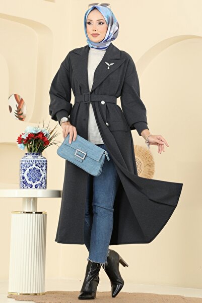 ModaMerve Manşeti Düğmeli Tivit Kap 2755SL432-MS Antrasit