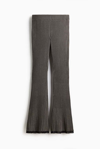 H&M Metallic rib-knit trousers