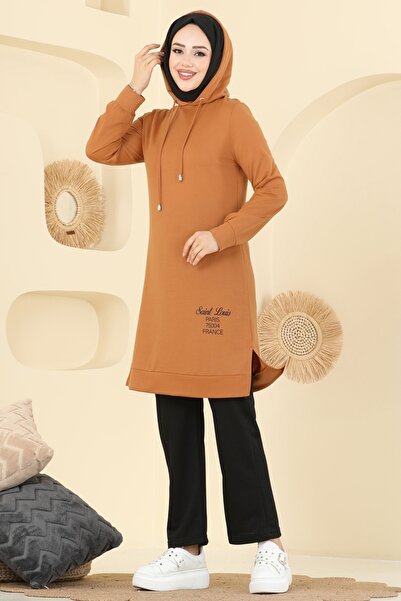 ModaMerve Yazı Baskılı Spor Takım 2007FON792-MS Hardal&Siyah