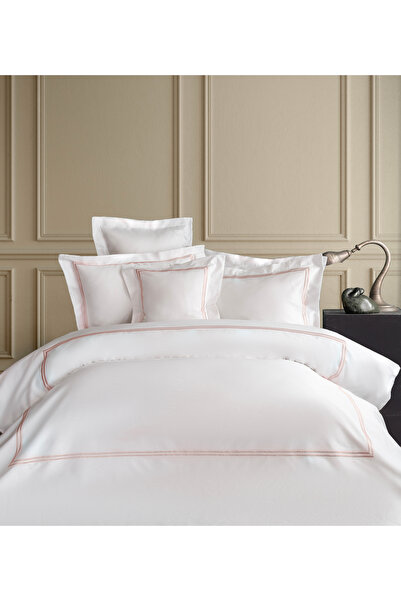 miemaison طقم غطاء لحاف فاخر من ميلانو وايت 120 خيط - مقاس كينج