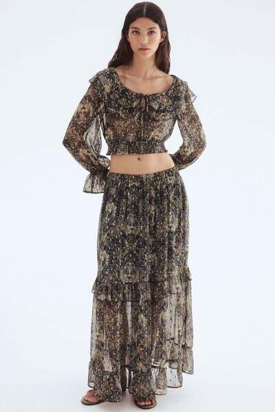 H&M Frilled chiffon skirt