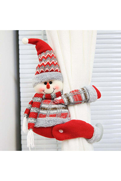 Sofia Store Clema pentru Perdea si Draperii, Model Om de Zapada, din Panza, 4...