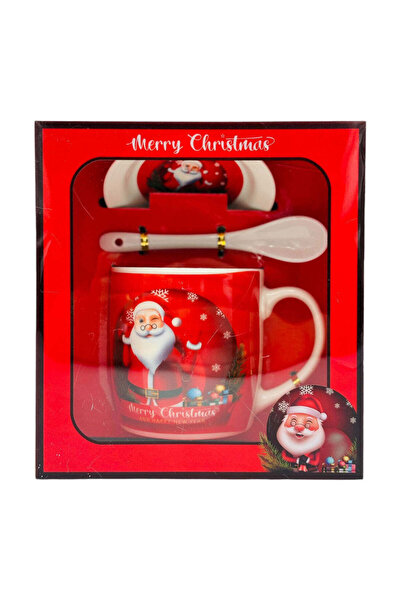Sofia Store Set de Craciun, Cana cu lingurita si farfuriuta, 18×16×10cm