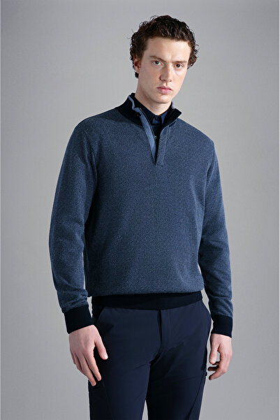 PAUL&SHARK MEN'S ZIPPED PULLOVER C.WWOOL