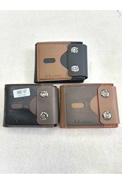 A&B Collection A.B. Collection leather wallet with a modern two-tone design and double metal closure 💼