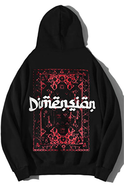 Rivox سترة رياضية سوداء للرجال مقاس بغطاء رأس قصة فضفاضة مطبوع