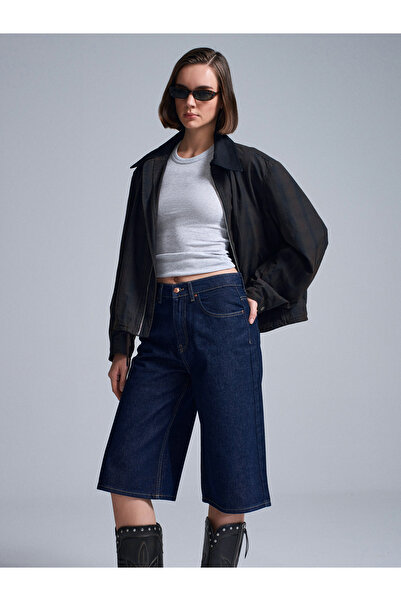 Dilvin 72084 100% Cotton Bermuda Shorts-Navy Blue