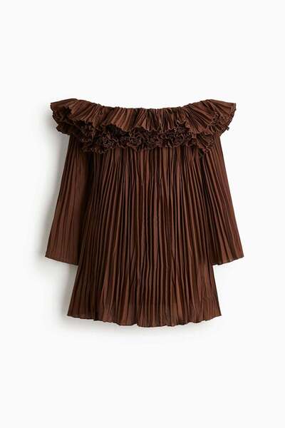 H&M Pleated off-the-shoulder dress