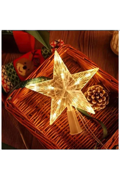 Sofia Store Stea LED multicoloră pentru vârful bradului, 18 cm, conectabilă l...