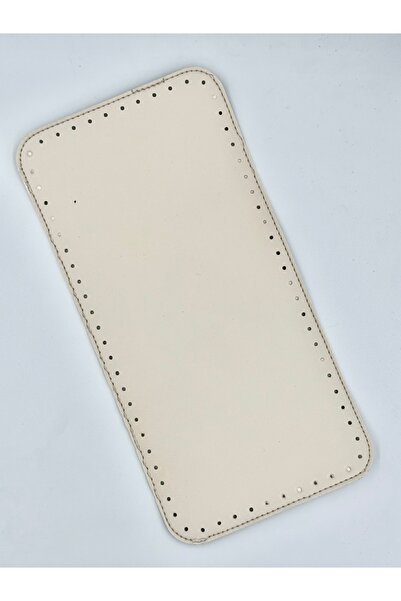 Lady Moss Rectangular Bag Base Faux Leather Length 30 cm - Width 15 cm (Beige)