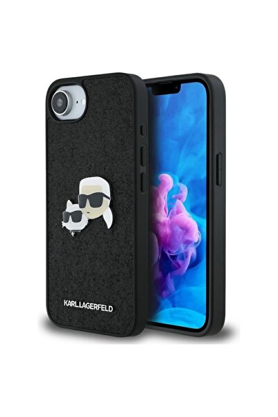 Karl Lagerfeld Carcasă pentru iPhone 16e, cu sclipici, neagră
