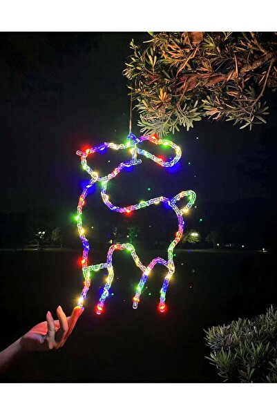 Sofia Store Decoratiune Crăciun 46x27cm Model Ren, cu Lumină Multicoloră LED,...