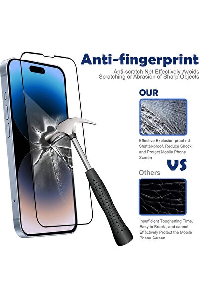 USIDE [2 Pieces] iPhone 17 Screen Protector Full Coverage 6D Full Protection 9 Layers Toughened Tempered Glass