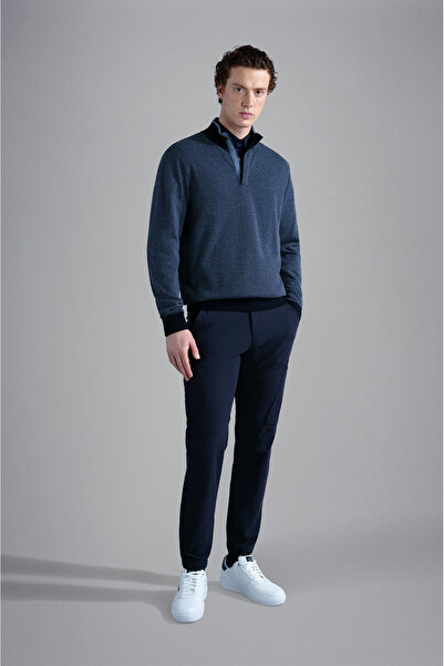 PAUL&SHARK MEN'S ZIPPED PULLOVER C.WWOOL