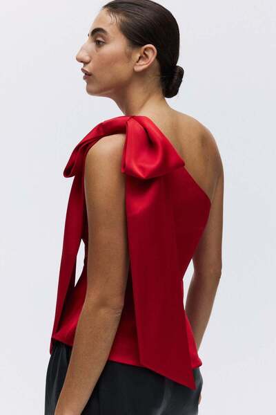 H&M Bow-detail one-shoulder top
