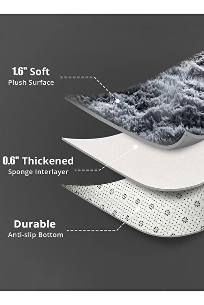 Generic High Pile Fluffy Carpet 120*160 Anti-Slip Area Rug Plush Rug Mat Shaggy Floor Mat Home Decor