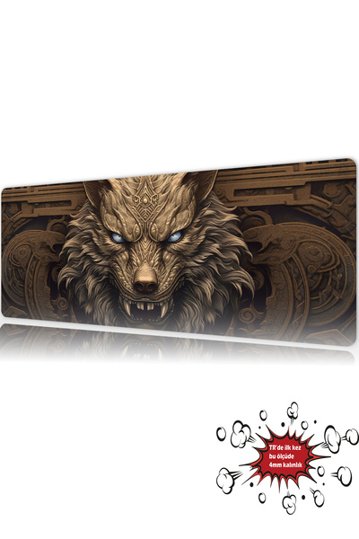 urzuva Fenrir’s Wrath 90x40 4MM Kalınlık Premium Gaming oyuncu mousepad, Anti...
