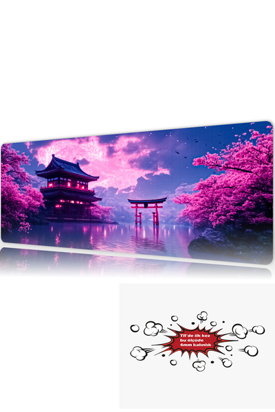 urzuva Neon Sakura Dreams 90x40 4MM Kalınlık Premium Gaming oyuncu mousepad, ...