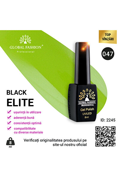 global fashion Set de 4 unități: Oja semipermanenta Black Elite, 8 ml, 047