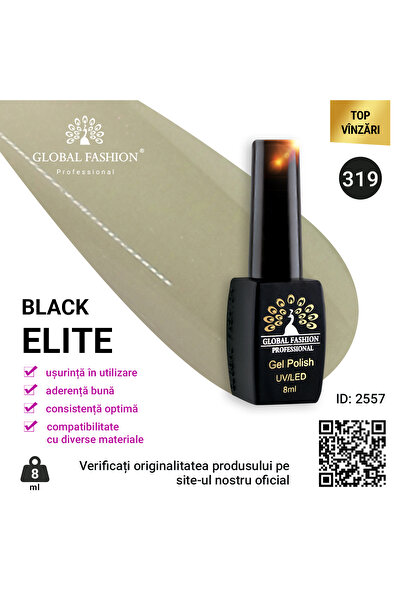 global fashion Set de 4 unități: Oja semipermanenta Black Elite, 8 ml, 319