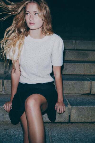 H&M بلوزة محبوكة بنقاط