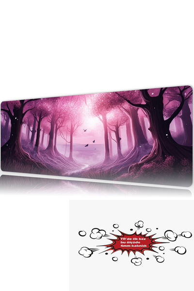 urzuva Enchanted Blossom Forest 90x40 4MM Kalınlık Premium Gaming oyuncu mous...