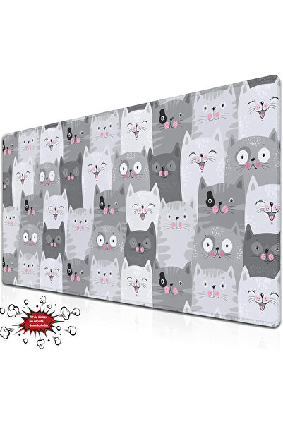 urzuva Grey Whiskers 90x40 4MM Kalınlık (TR'de ilk) Premium Gaming oyuncu mou...