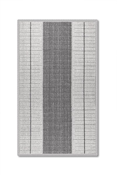 Bluenity Bukle Lane Natural Cotton 2-Piece Bath Mat & Rug Set 60X100+50X60 Gray