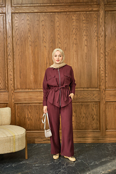 LOCCO Women's Zippered Double Suit Burgundy