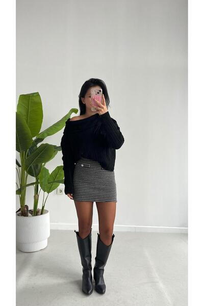 Pera سترة ديجاجي بياقة - أسود