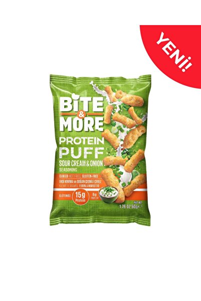 bite & more Ekşi Krema & Soğanlı Vegan Protein Puff (50g)