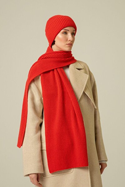 rue material reiat Eșarfă din lână cu flori de rodie