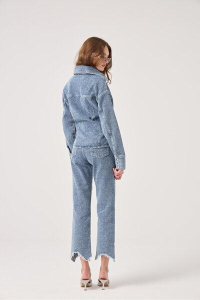 HOLLY LOLLY Special Fabric Effect Laura Jean Pants Blue