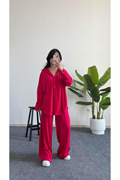 Pera بدلة لينورا الذهبية ذات الأزرار الوردية الفضفاضة -131