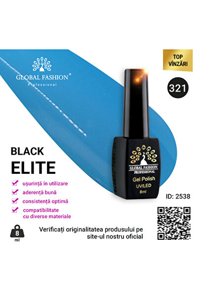 global fashion Set de 4 unități: Oja semipermanenta Black Elite, 8 ml, 321