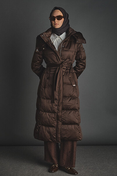 Setrms Kapüşonlu Kaz Tüyü Şişme Mont