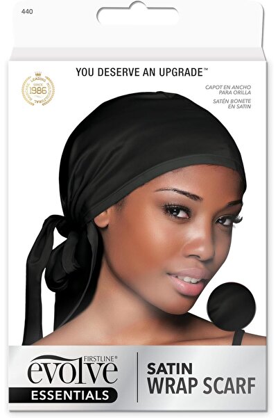 evolve وشاح ساتان ملفوف - أسود