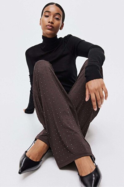 H&M Rhinestone-embellished jersey trousers