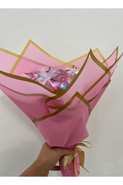 Elvia Atelier pembe kelebek buketi ışıklı